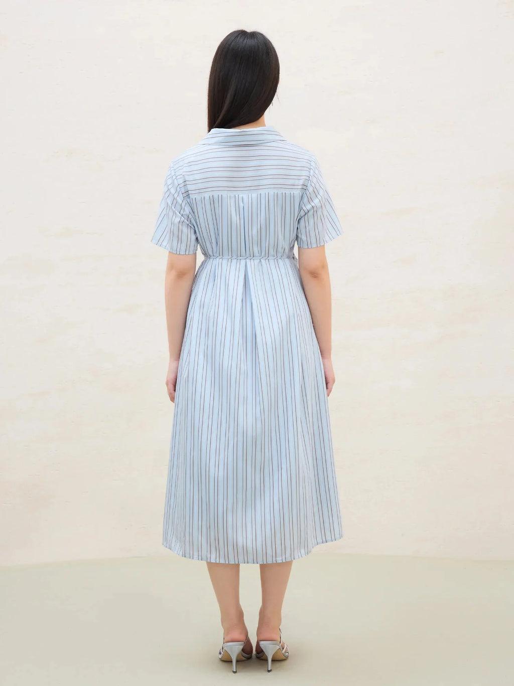 Surplice Midi Shirt Dress Summer Office & Casual