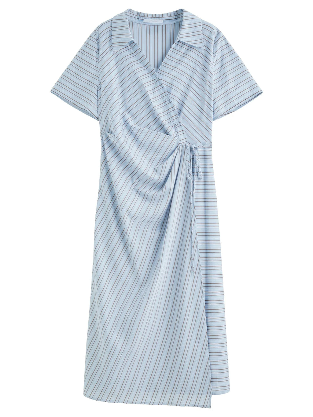 Surplice Midi Shirt Dress Summer Office & Casual