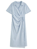Surplice Midi Shirt Dress Summer Office & Casual